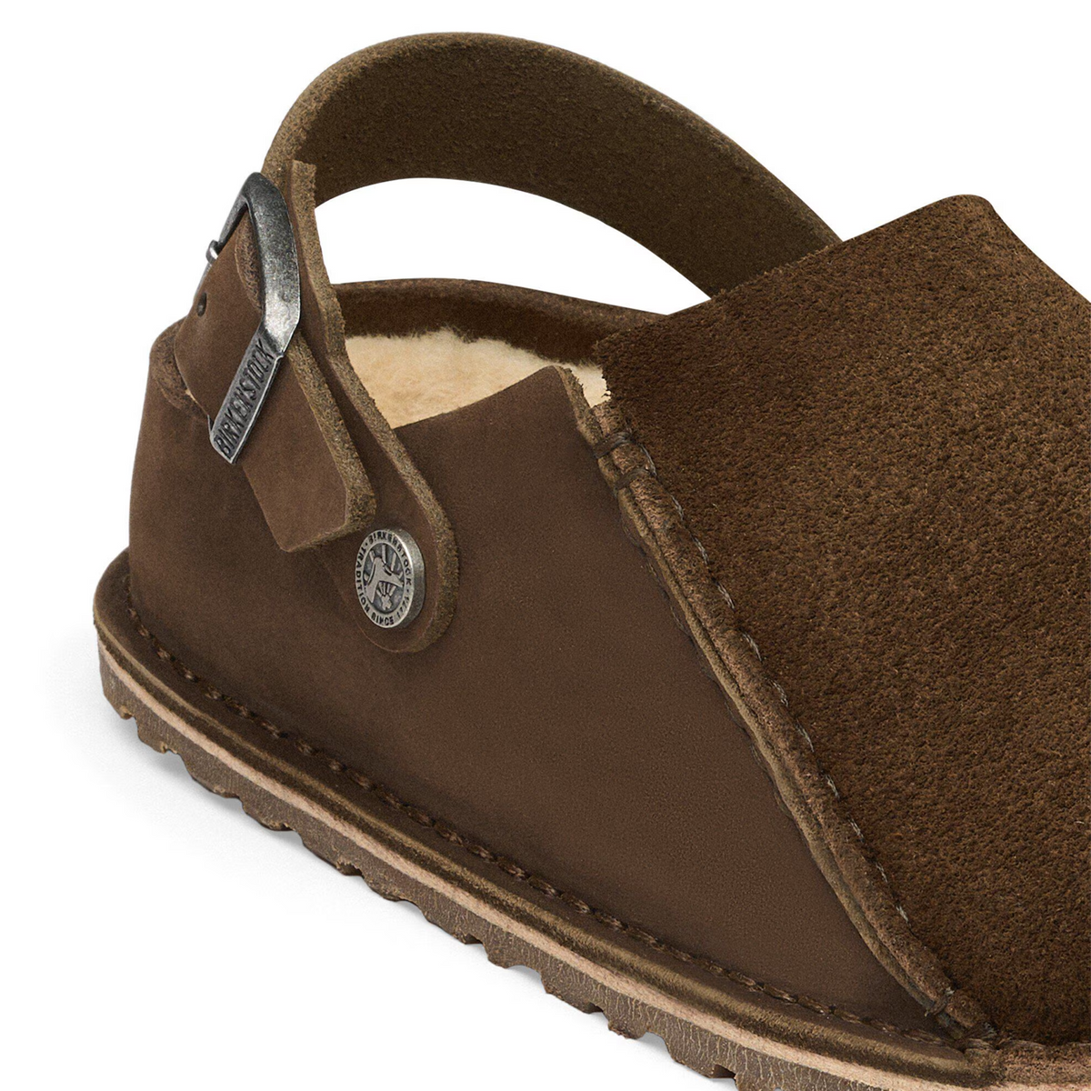 Birkenstock Lutry Shearling Clog (Men) - Carafe Suede/Nubuck