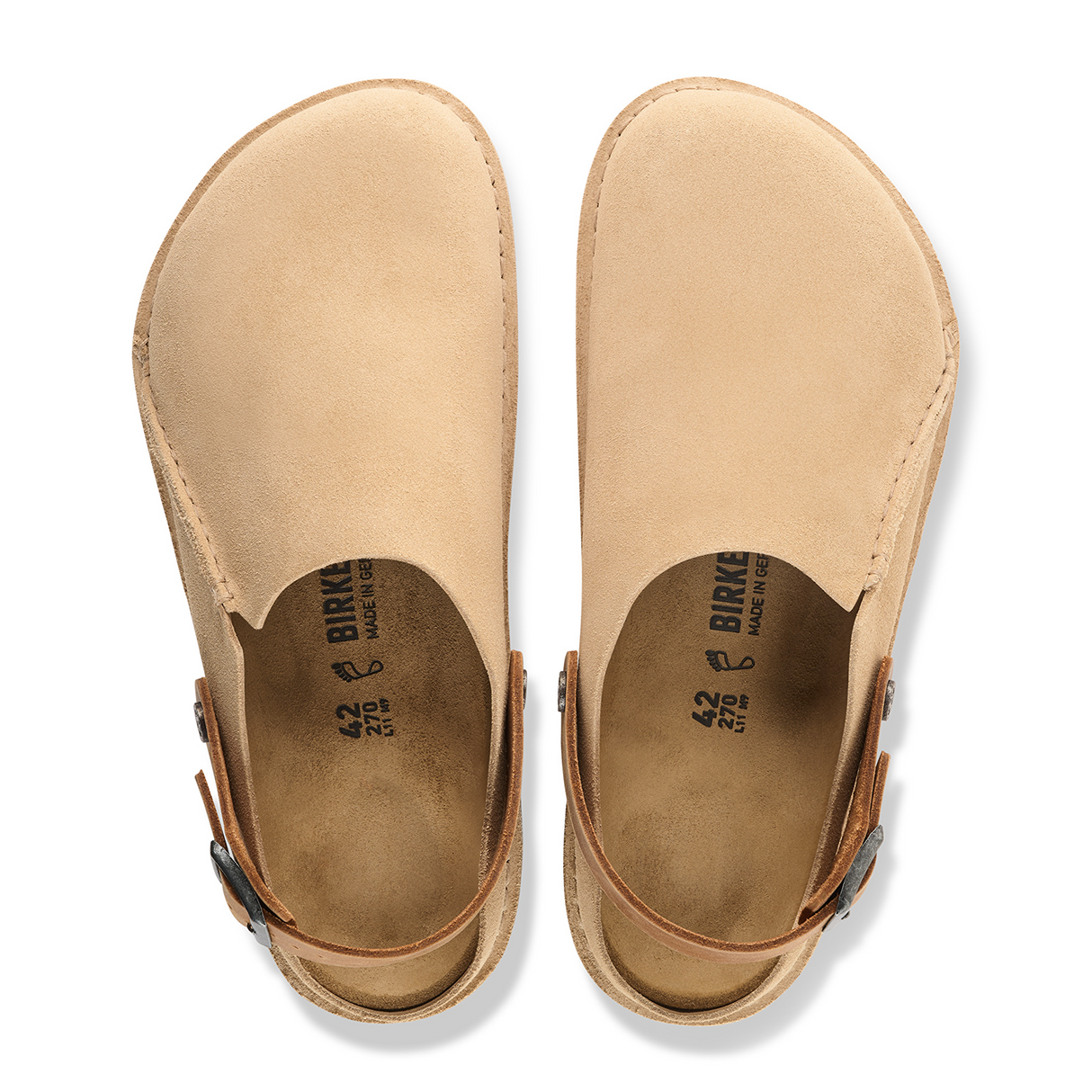 Birkenstock Lutry Clog (Women) - Sandcastle/Cognac Suede Dress-Casual - Clogs & Mules - The Heel Shoe Fitters