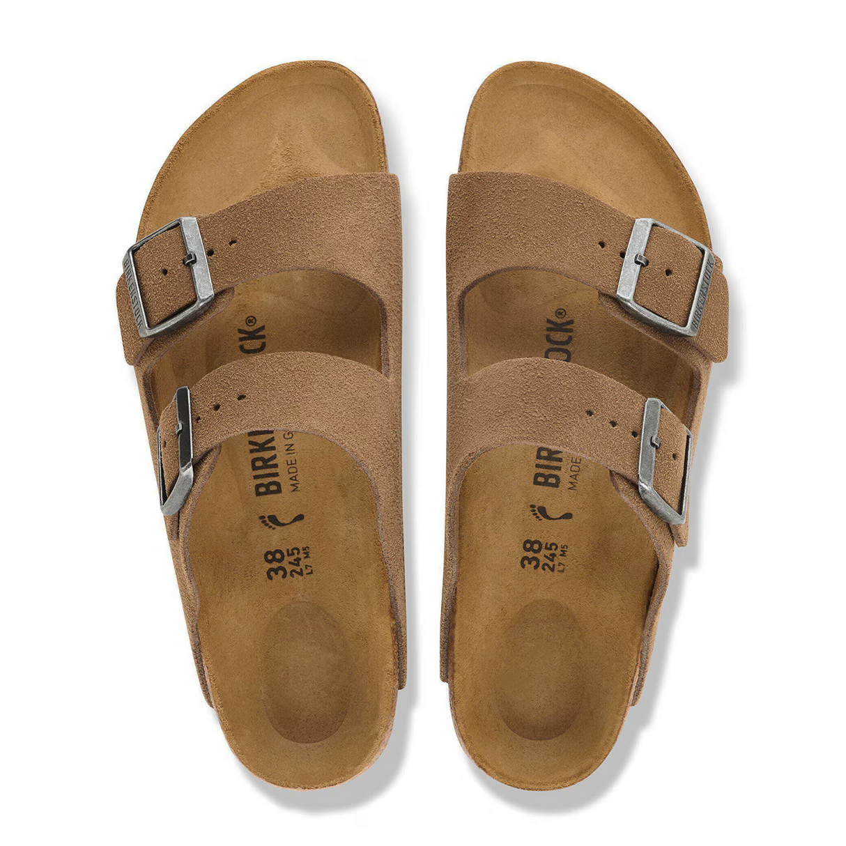 Birkenstock Arizona Slide Sandal (Men) - Dark Tea Suede