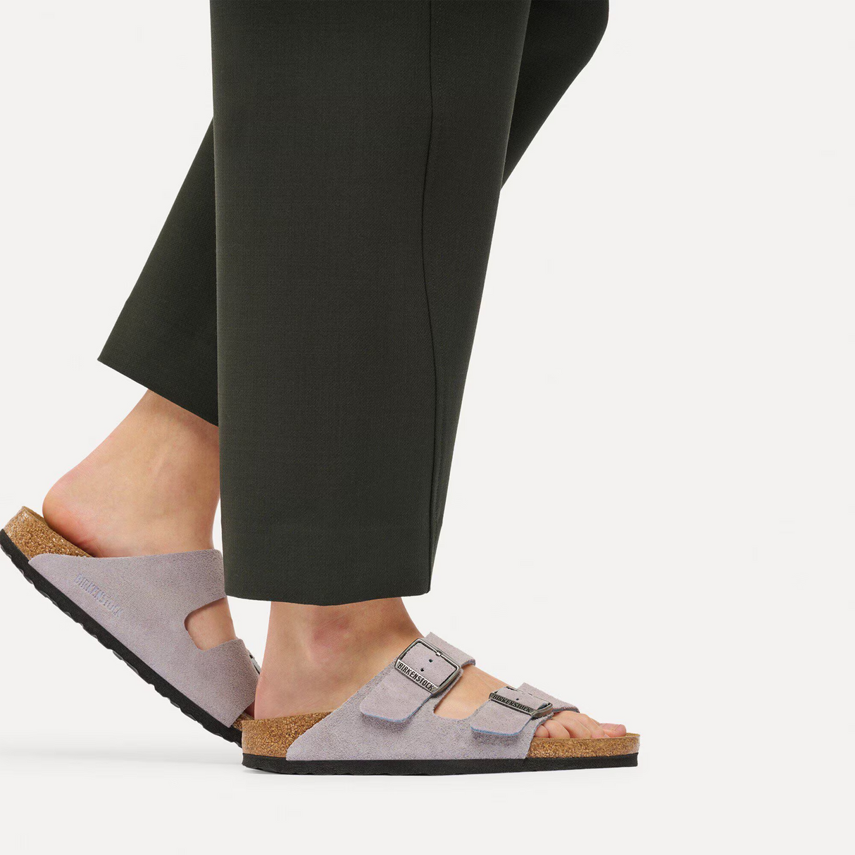 Birkenstock Arizona Slide Sandal (Women) - Lavendar Sky Suede