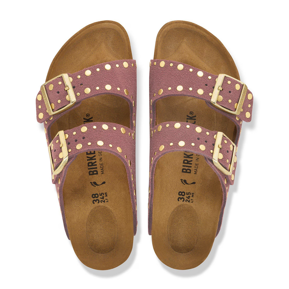 Birkenstock Arizona Rivets Slide Sandal (Women) - Pepper Suede