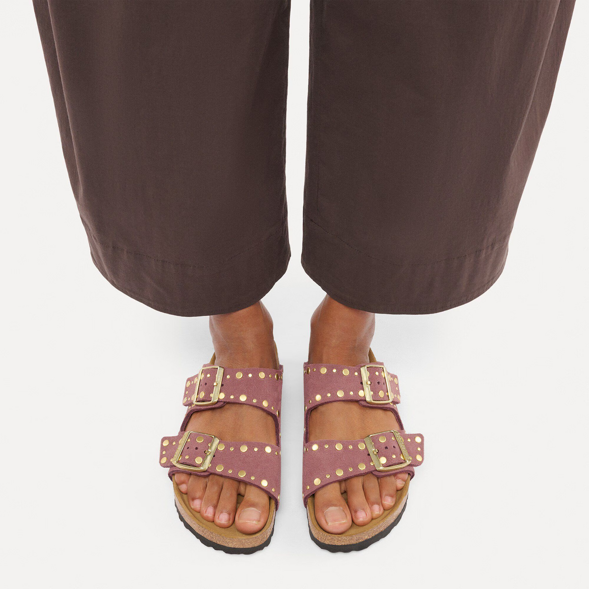 Birkenstock Arizona Rivets Slide Sandal (Women) - Pepper Suede