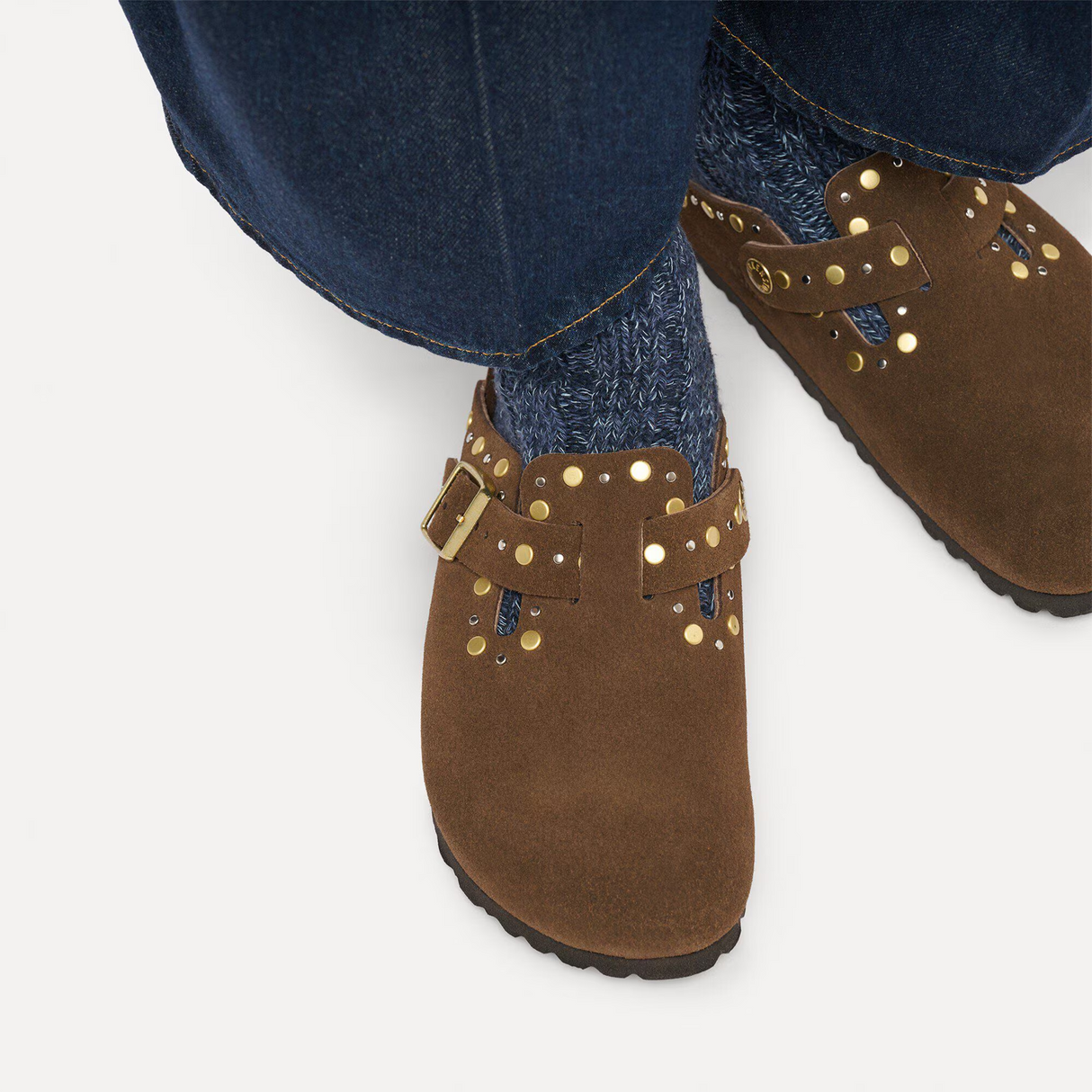 Birkenstock Boston Rivets Clog (Women) - Carafe Suede Dress-Casual - Clogs & Mules - The Heel Shoe Fitters