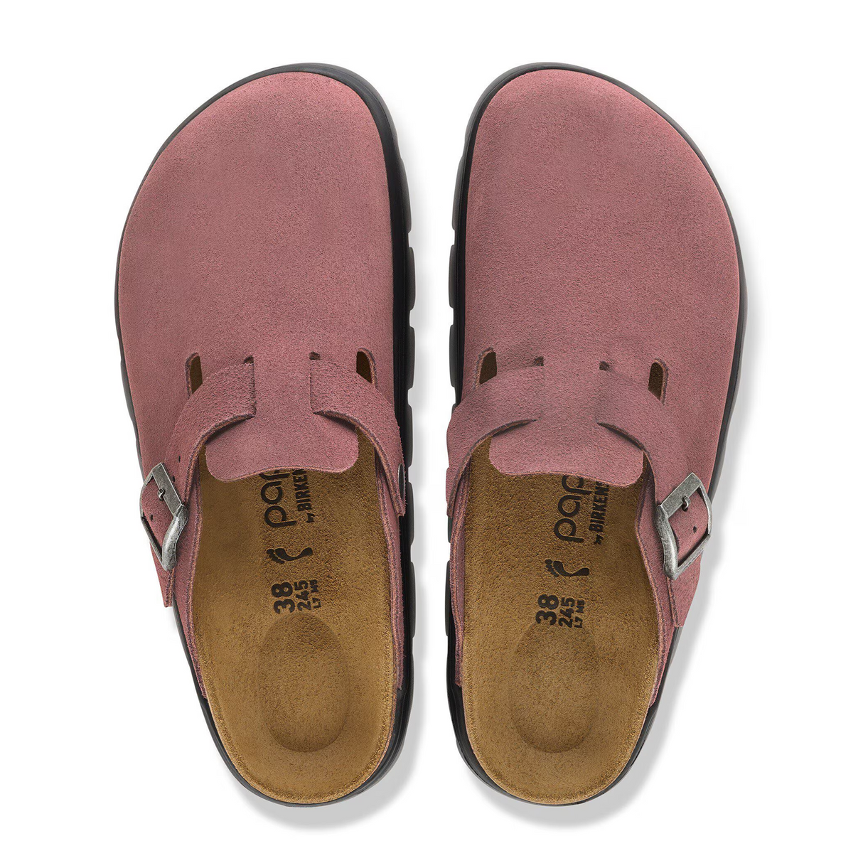 Birkenstock Boston Chunky Clog (Women) - Pepper Suede Dress-Casual - Clogs & Mules - The Heel Shoe Fitters
