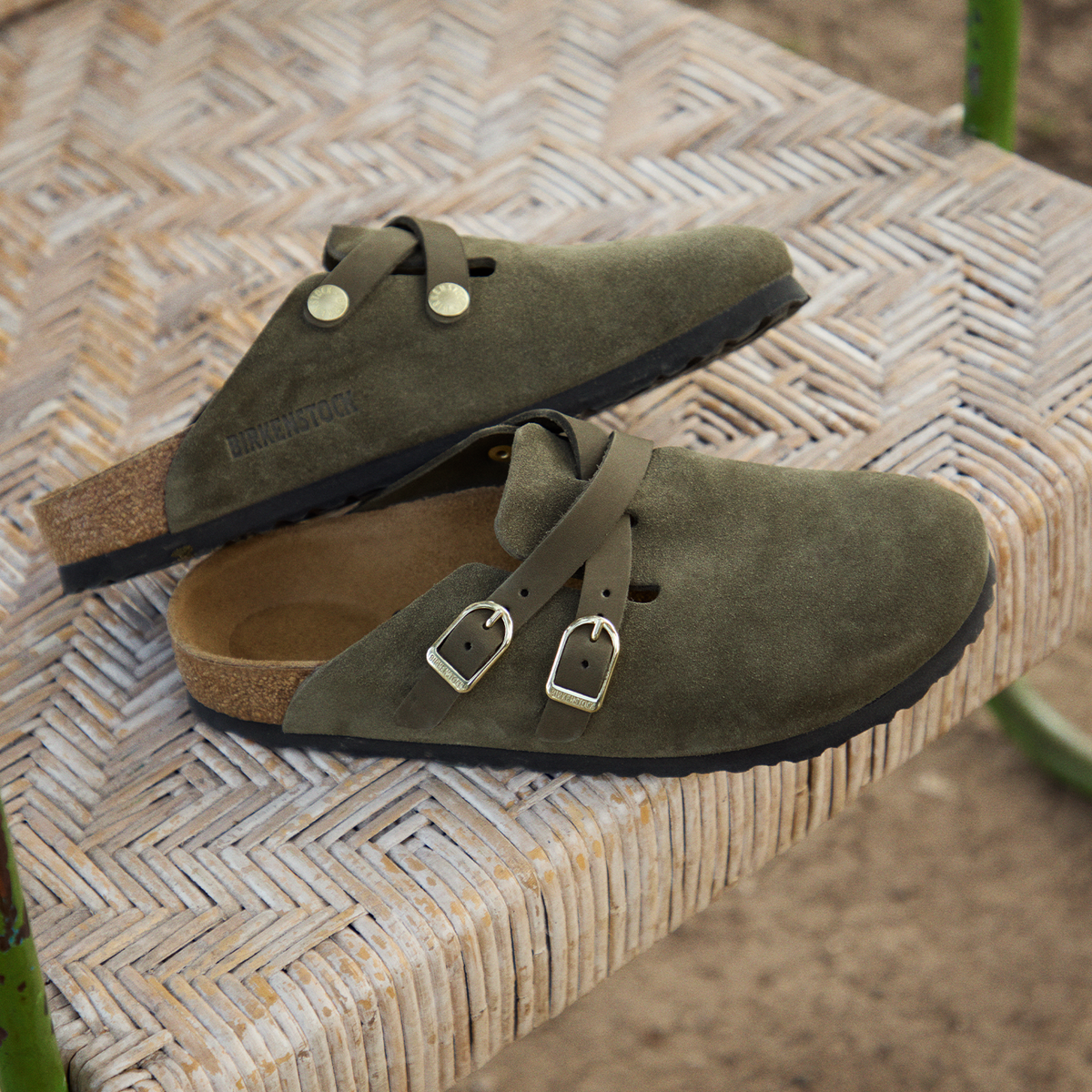 Birkenstock Blair Clog (Women) - Thyme Suede Dress-Casual - Clogs & Mules - The Heel Shoe Fitters