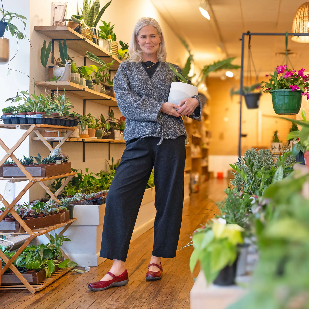 Dansko Stacy Mary Jane (Women) - Red Waxy Burnished Dress-Casual - Slip On - The Heel Shoe Fitters