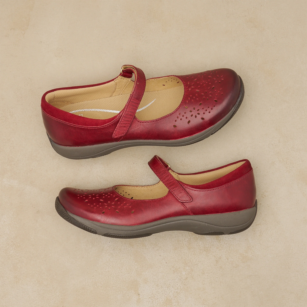 Dansko Stacy Mary Jane (Women) - Red Waxy Burnished Dress-Casual - Slip On - The Heel Shoe Fitters
