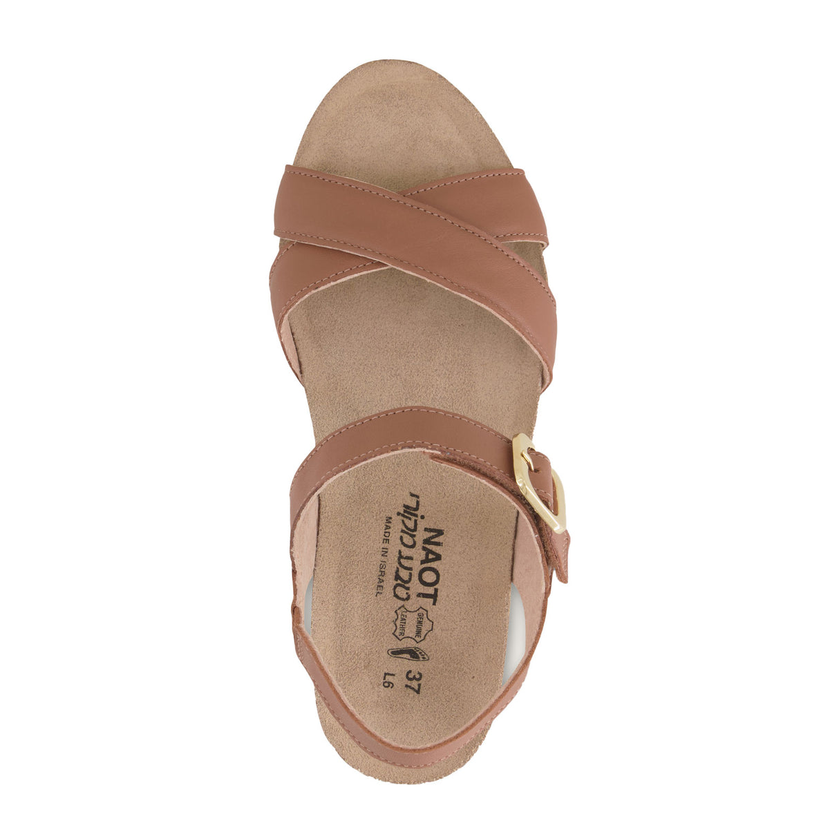 Naot Throne Wedge Sandal (Women) - Caramel Leather Sandal - Heel/Wedge - The Heel Shoe Fitters