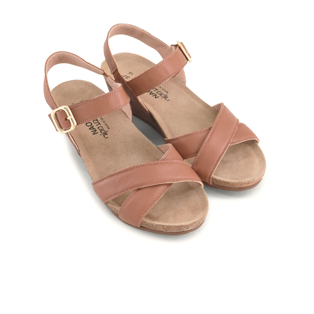 Naot Throne Wedge Sandal (Women) - Caramel Leather Sandal - Heel/Wedge - The Heel Shoe Fitters
