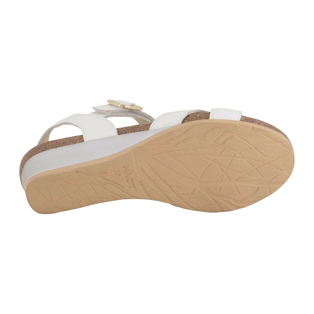 Naot Throne Wedge Sandal (Women) - Soft White Leather Sandal - Heel/Wedge - The Heel Shoe Fitters