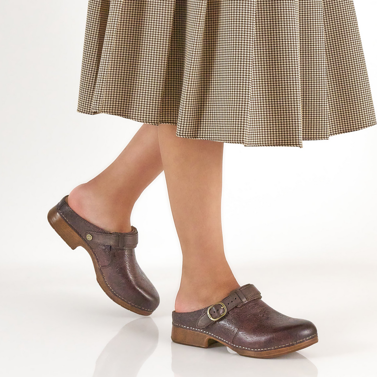 Dansko Millie Clog (Women) - Chocolate Tooled