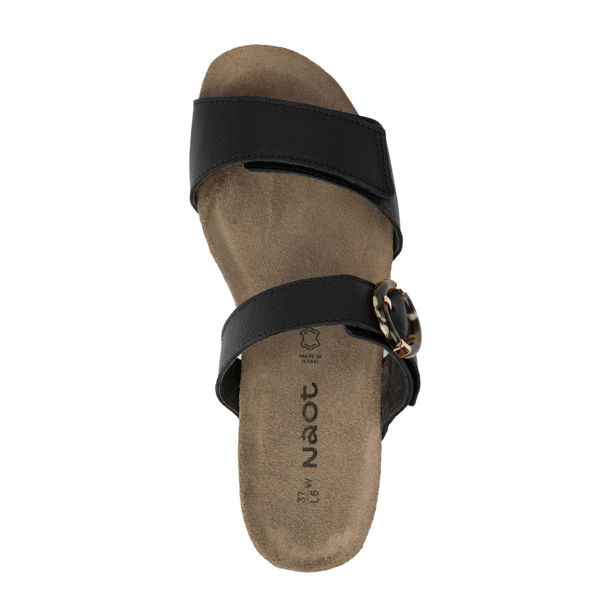 Naot Anabel Wide Wedge Sandal (Women) - Soft Black Leather Sandal - Heel/Wedge - The Heel Shoe Fitters