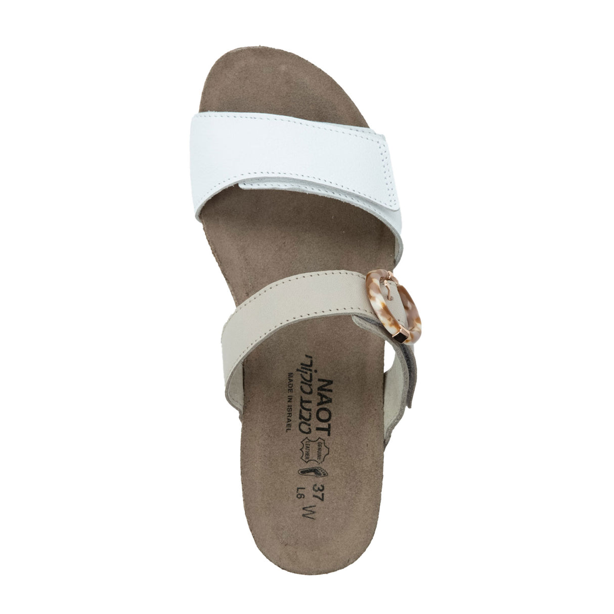Naot Anabel Wide Wedge Sandal (Women) - White Leather/Soft Ivory Leather Sandal - Heel/Wedge - The Heel Shoe Fitters
