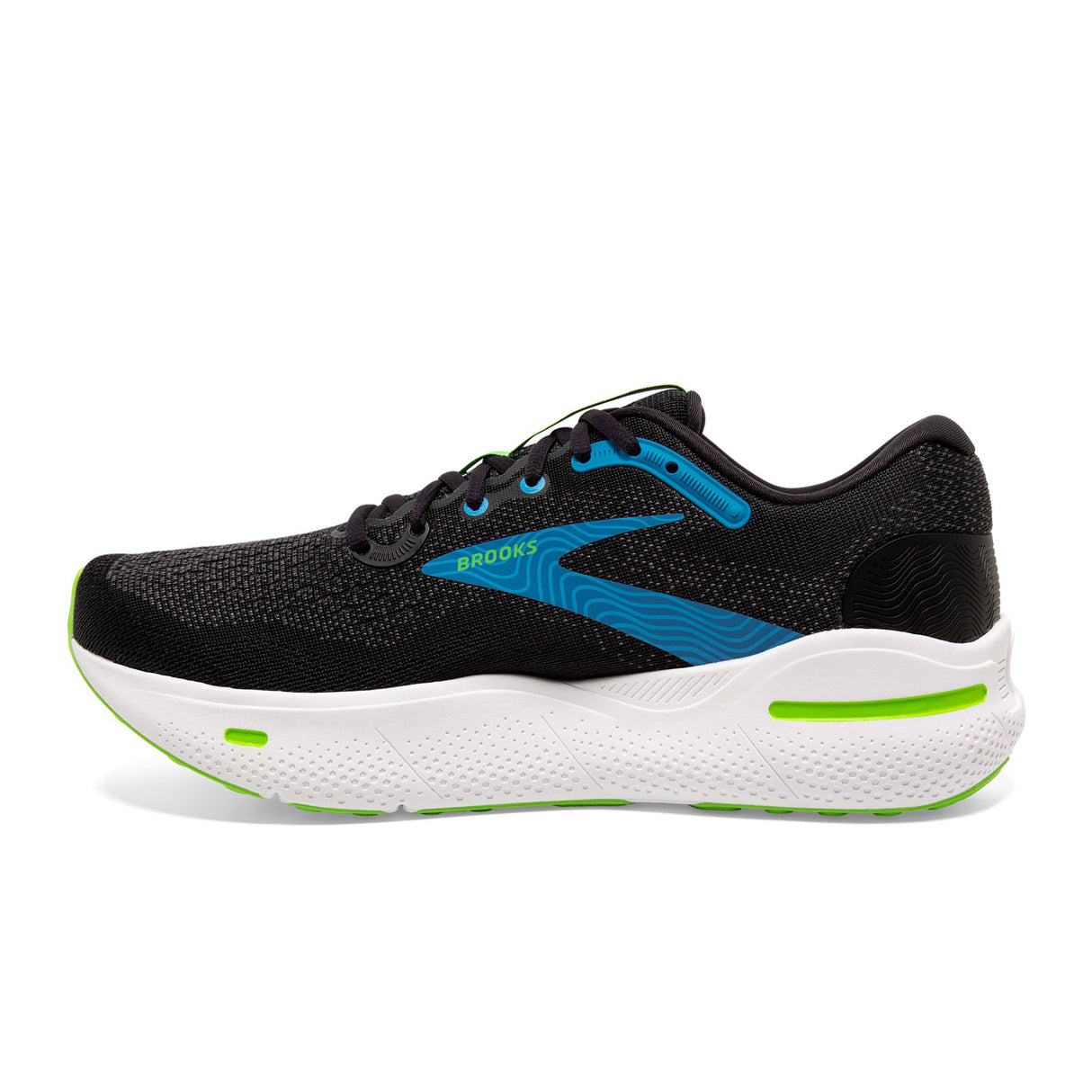 Brooks Ghost Max Running Shoe (Men) - Black/Atomic Blue/Jasmin Athletic - Running - The Heel Shoe Fitters