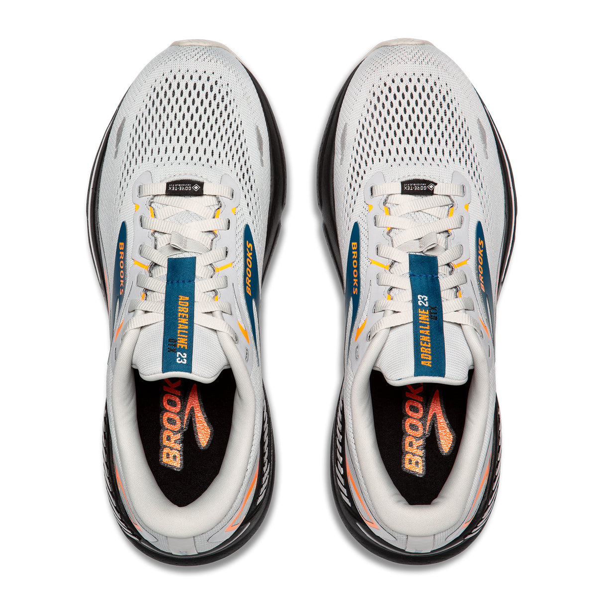 Brooks Adrenaline GTS 23 GTX Running Shoe (Men) - Oyster Mushroom/Orange/Blue Athletic - Running - Stability - The Heel Shoe Fitters