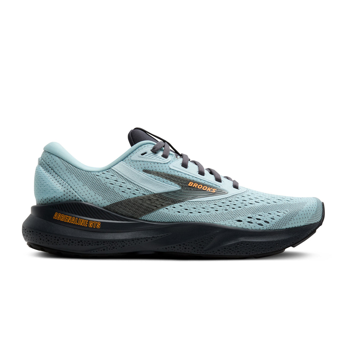 Brooks Adrenaline GTS 24 Running Shoe (Men) - Winter Sky/Ebony/Orange Athletic - Running - Stability - The Heel Shoe Fitters