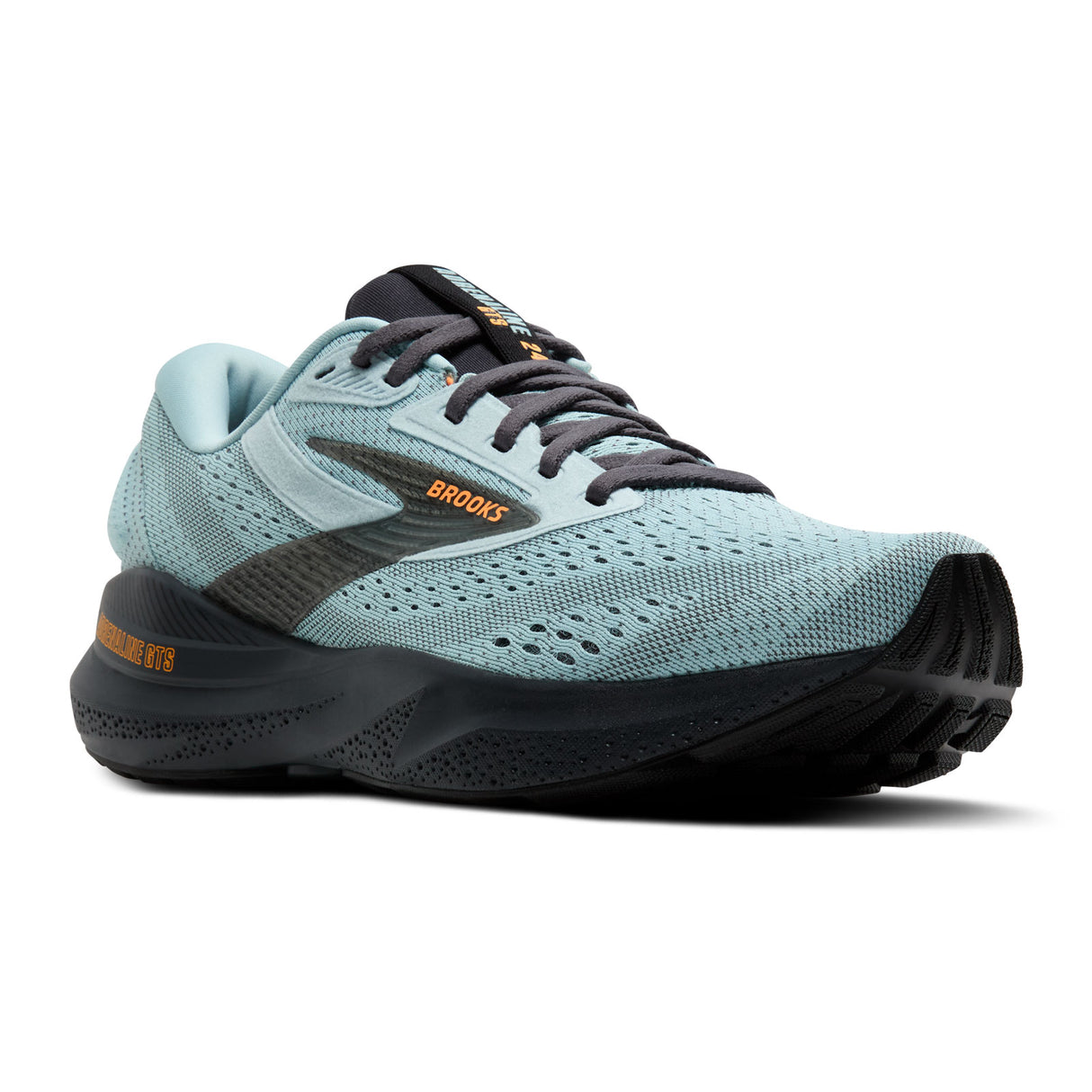 Brooks Adrenaline GTS 24 Running Shoe (Men) - Winter Sky/Ebony/Orange Athletic - Running - Stability - The Heel Shoe Fitters