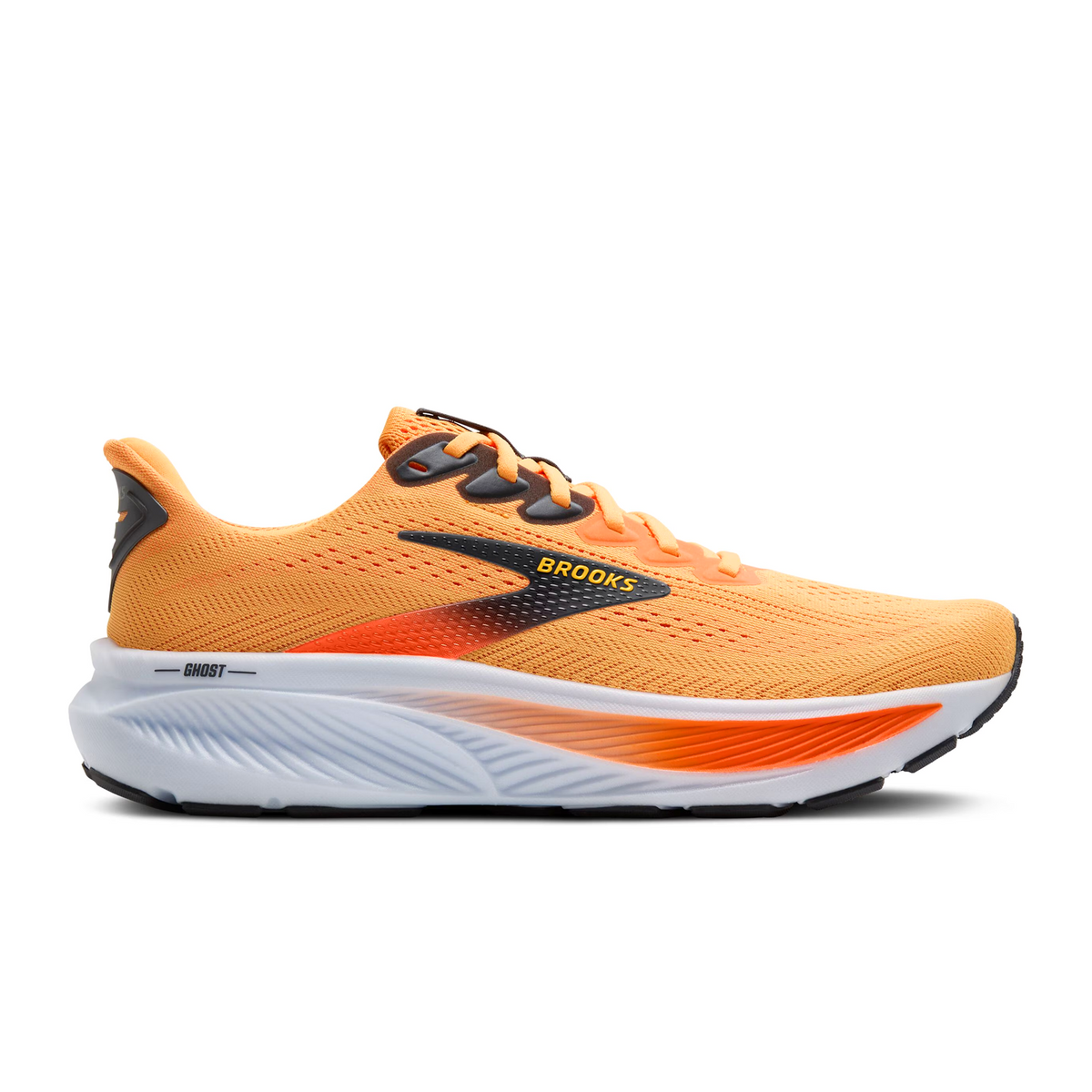 Brooks Ghost 17 Running Shoe (Men) - Blazing Orange/Yellow/Ebony