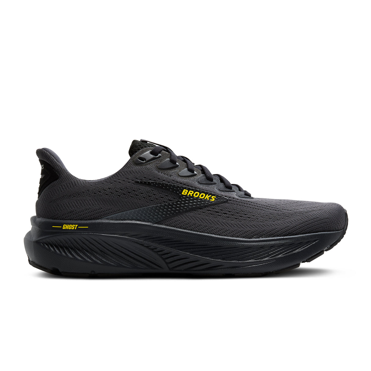Brooks Ghost 17 Running Shoe (Men) - Ebony/Black/Yellow Athletic - Running - Neutral - The Heel Shoe Fitters