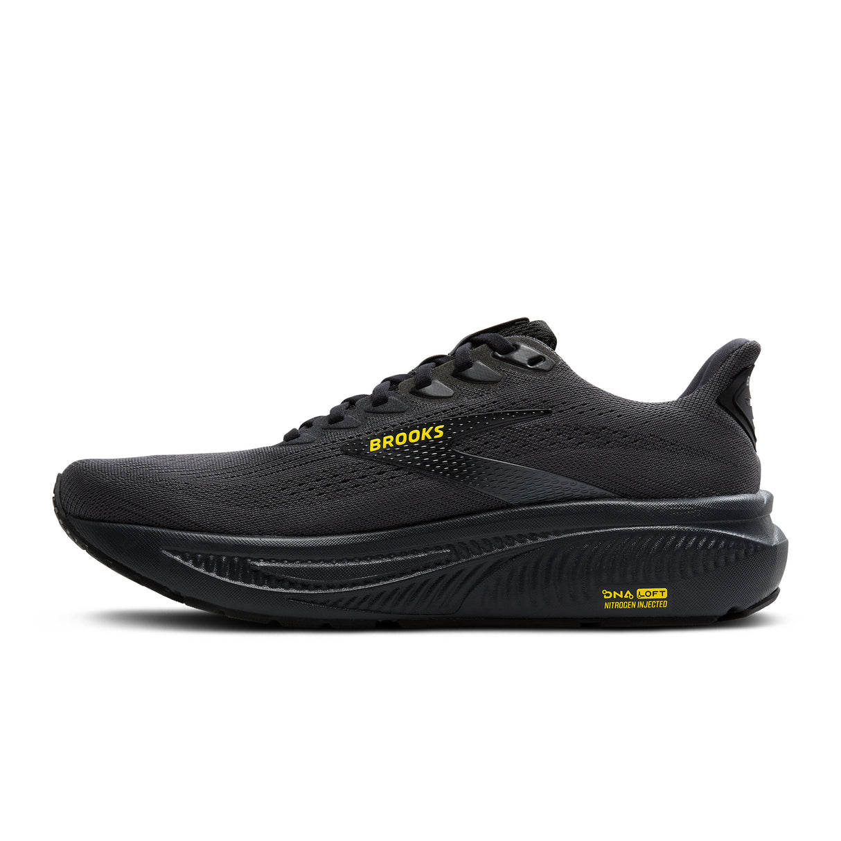 Brooks Ghost 17 Running Shoe (Men) - Ebony/Black/Yellow Athletic - Running - Neutral - The Heel Shoe Fitters