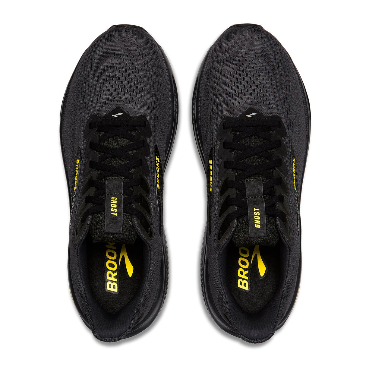 Brooks Ghost 17 Running Shoe (Men) - Ebony/Black/Yellow Athletic - Running - Neutral - The Heel Shoe Fitters