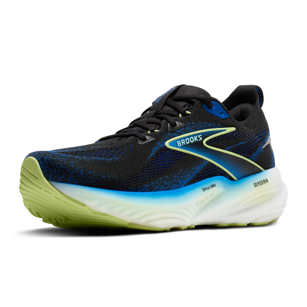 Brooks Glycerin 22 Running Shoe (Men) - Black/Cobalt/Neo Yellow Athletic - Running - Neutral - The Heel Shoe Fitters