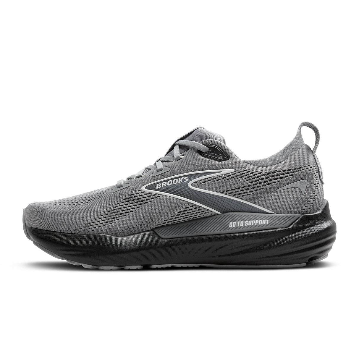 Brooks Glycerin GTS 22 Running Shoe (Men) - Primer Gray/Ebony/Bluewash Athletic - Running - Stability - The Heel Shoe Fitters