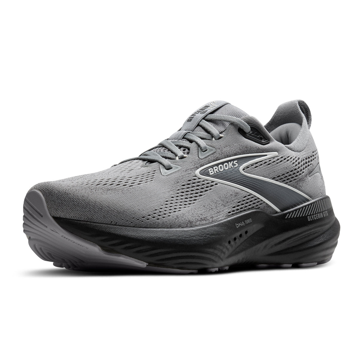 Brooks Glycerin GTS 22 Running Shoe (Men) - Primer Gray/Ebony/Bluewash Athletic - Running - Stability - The Heel Shoe Fitters