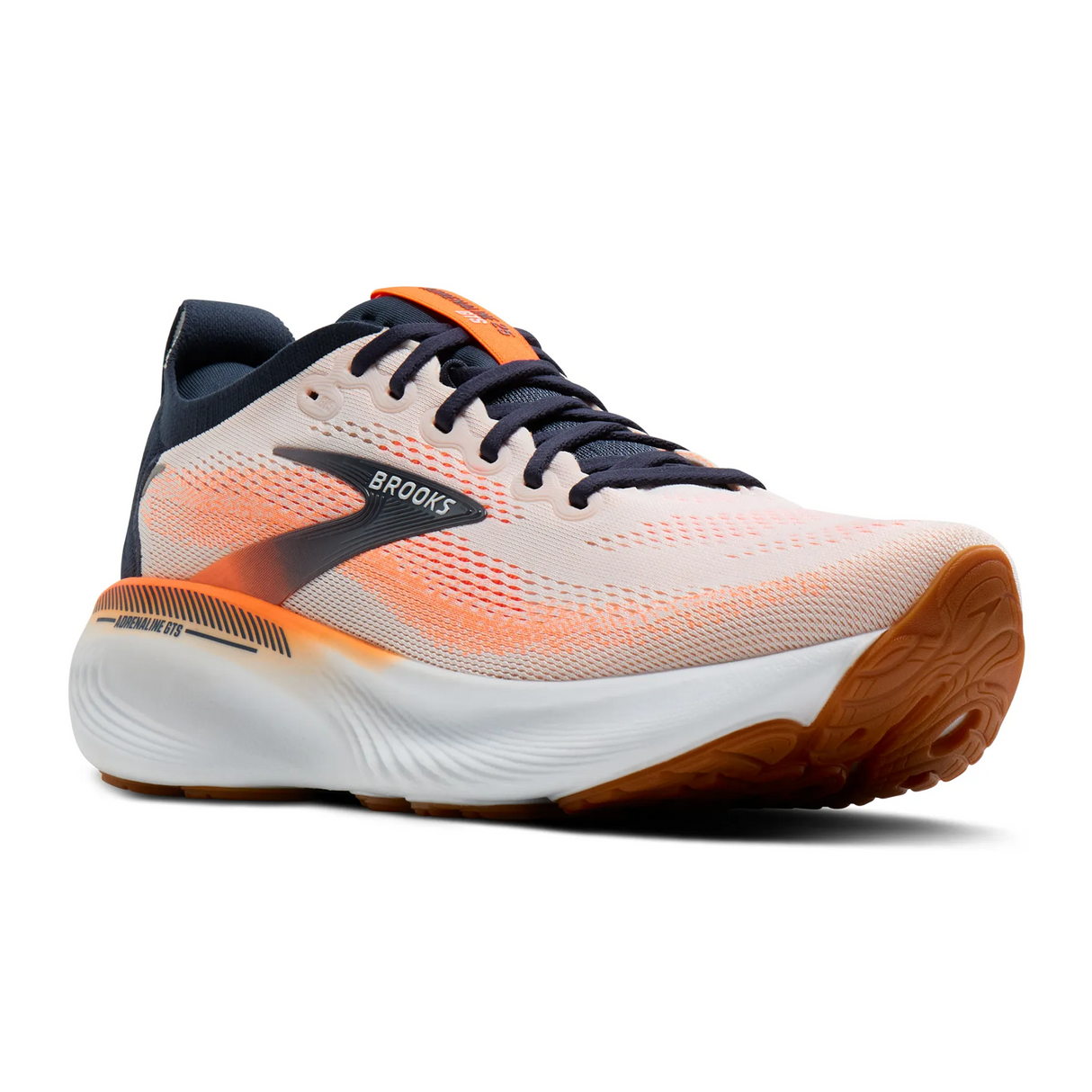 Brooks Adrenaline GTS 25 Running Shoe (Men) - White/Spellbound/Orange Athletic - Running - Stability - The Heel Shoe Fitters