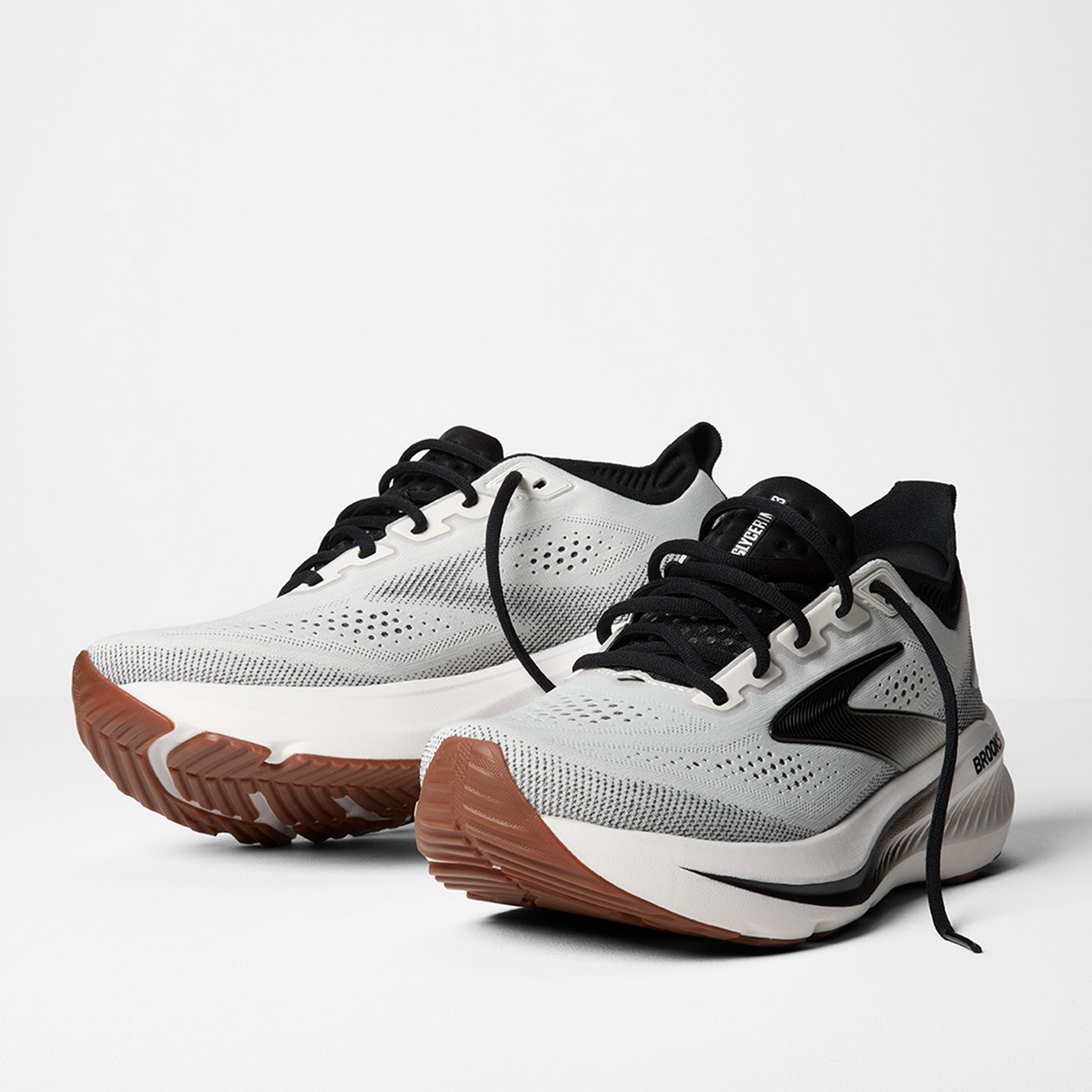 Brooks Glycerin 23 Running Shoe (Men) - White/Black/Biscuit