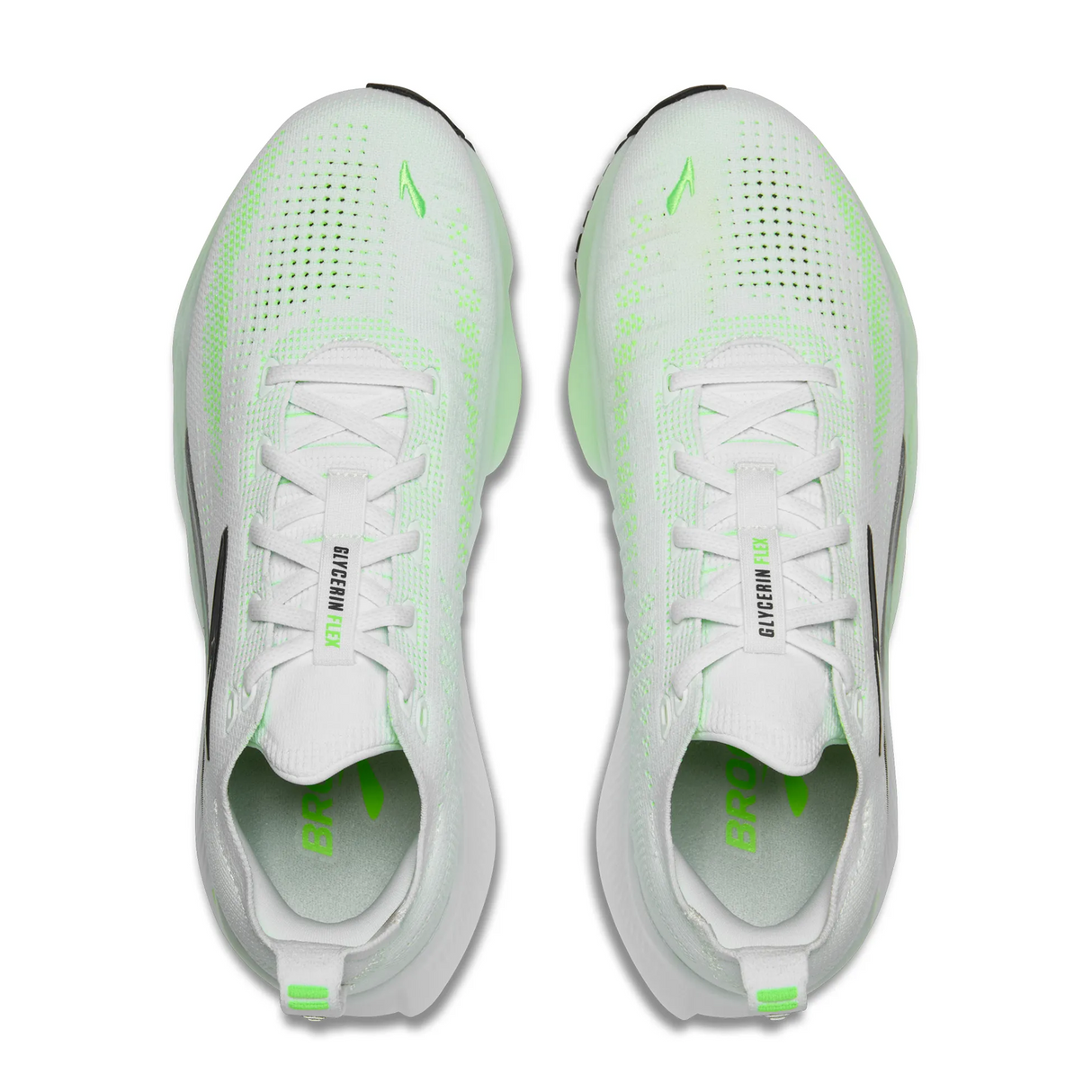 Brooks Glycerin Flex Running Shoe (Men) - White/Green Gecko/Phantom Athletic - Running - Cushion - The Heel Shoe Fitters