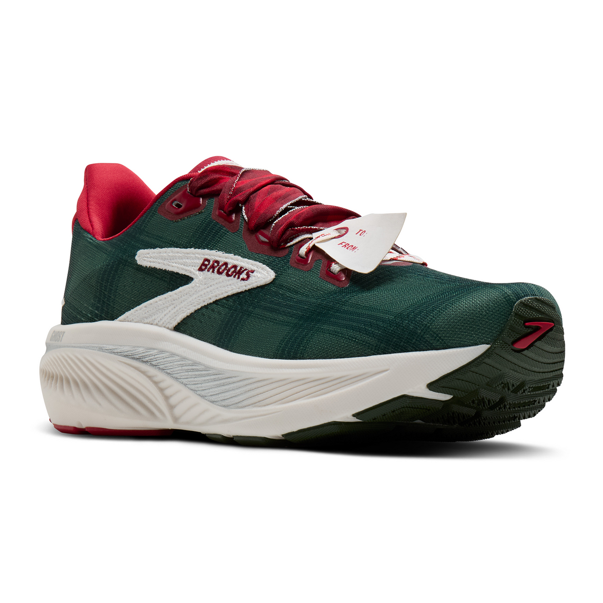 Brooks Ghost 18 Running Shoe (Women) - Green/Red/Coconut Athletic - Running - Neutral - The Heel Shoe Fitters
