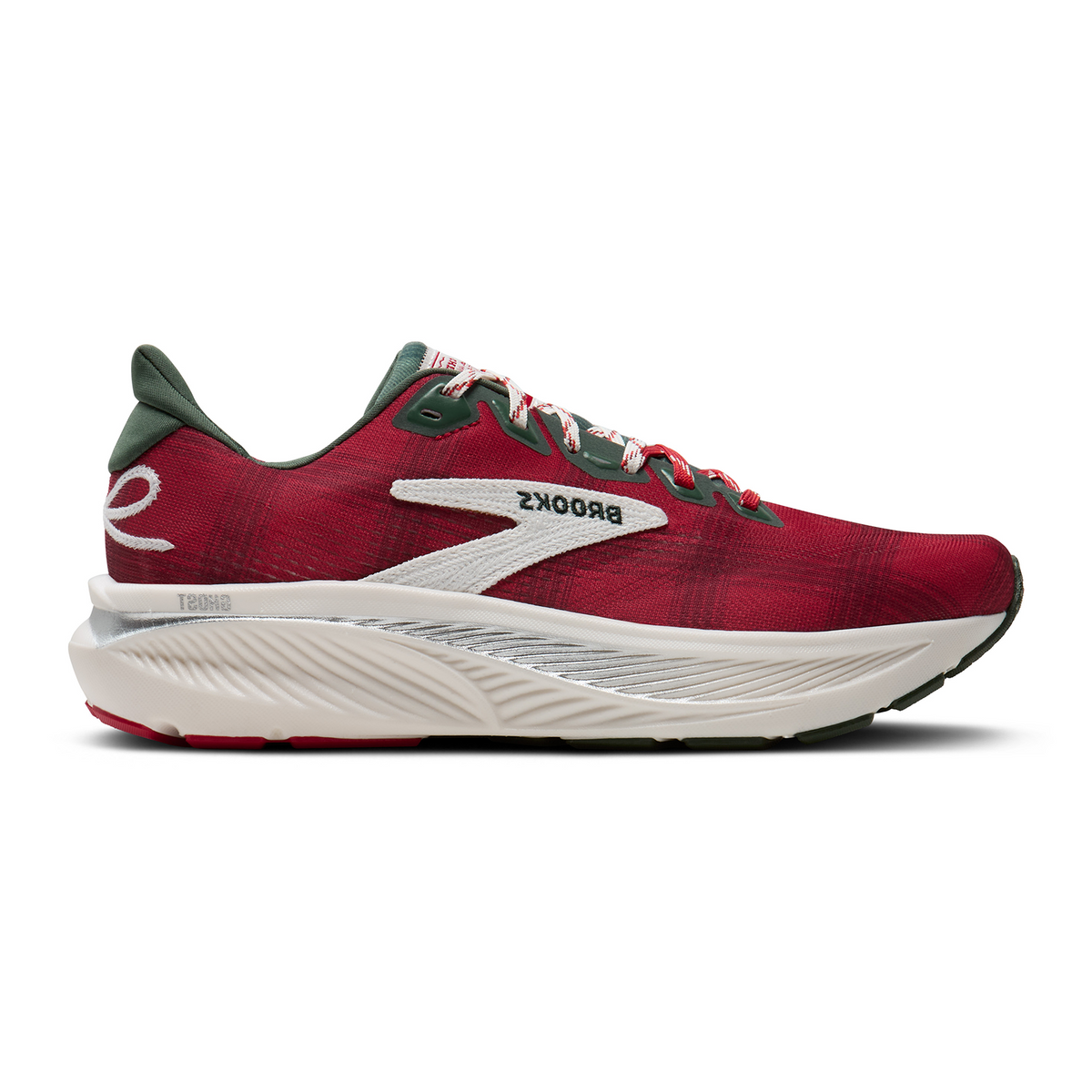 Brooks Ghost 18 Running Shoe (Women) - Green/Red/Coconut Athletic - Running - Neutral - The Heel Shoe Fitters