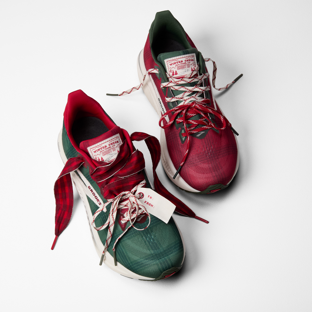 Brooks Ghost 18 Running Shoe (Women) - Green/Red/Coconut Athletic - Running - Neutral - The Heel Shoe Fitters
