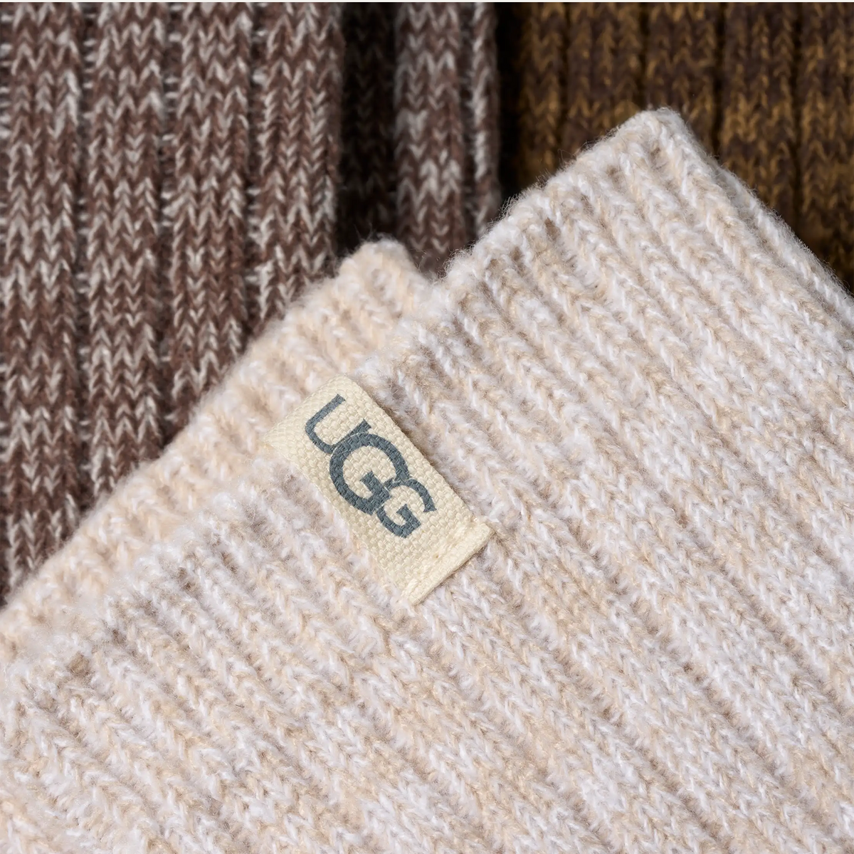 UGG® Rib Knit Slouchy Crew 3 Pack (Women) - Burnt Cedar/Moonlight/Coffee Grounds