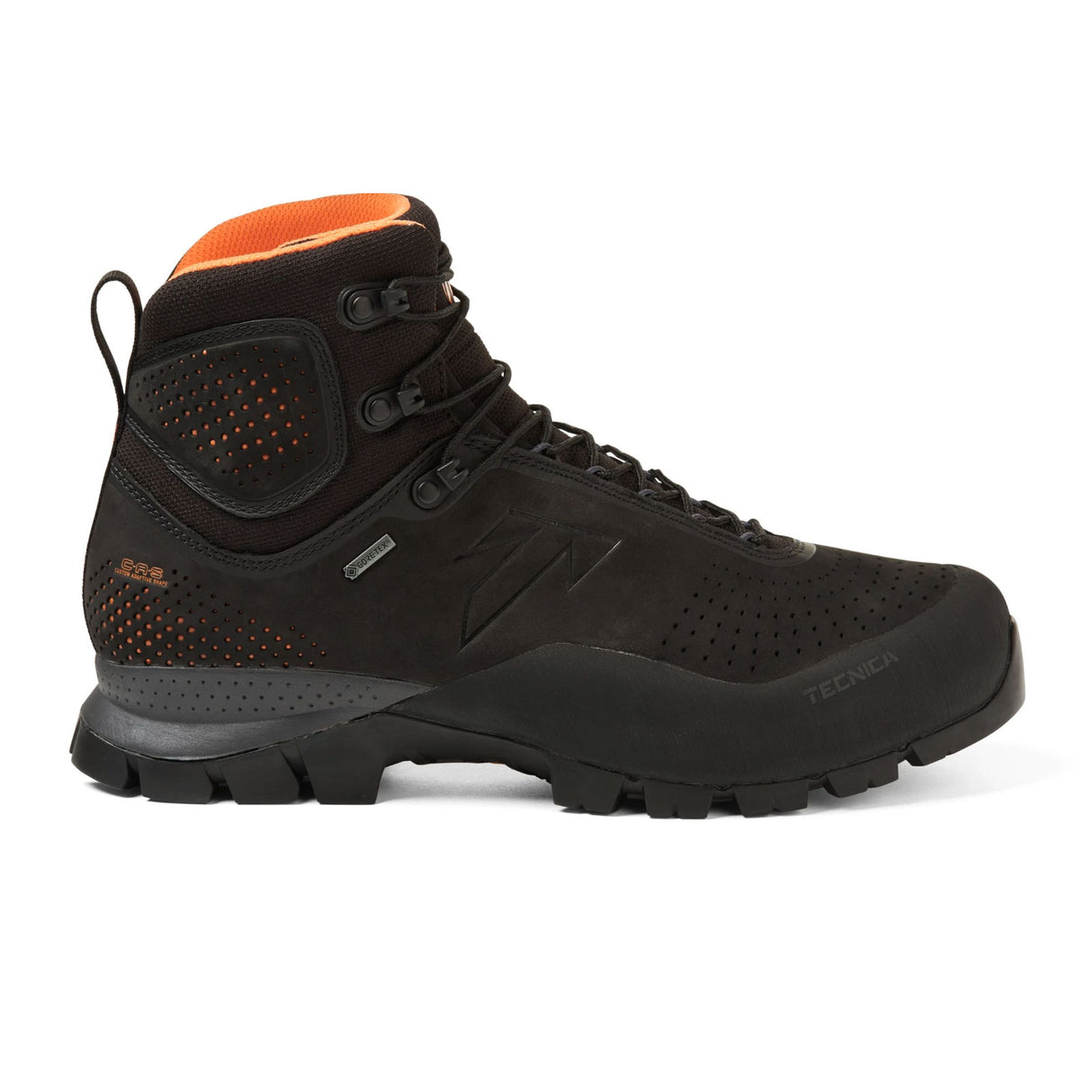 Tecnica Forge GTX Mid Hiking Boot (Men) - Black/Orange Leather Boots - Hiking - Mid - The Heel Shoe Fitters