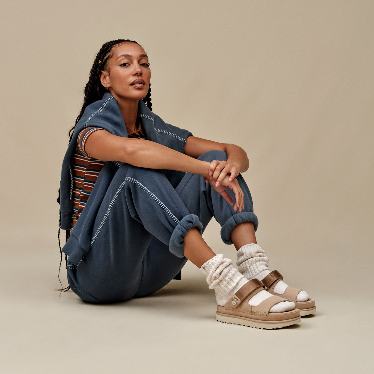 UGG® Goldenstar Glide (Women) - Sand Sandal - Slide - The Heel Shoe Fitters