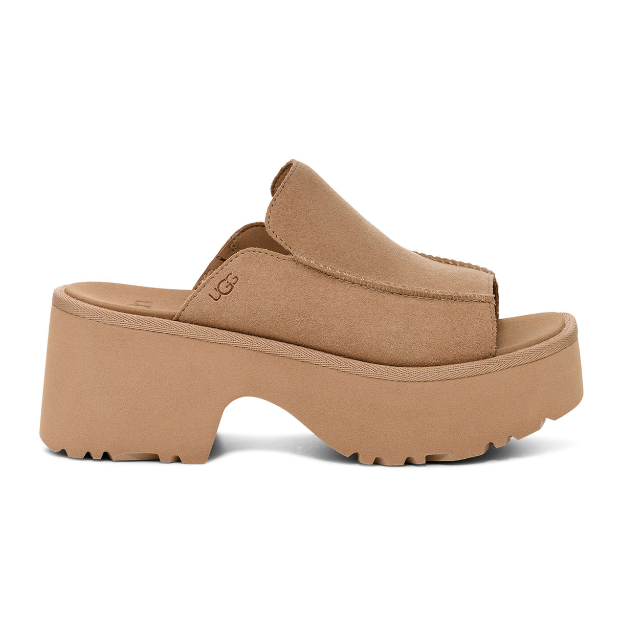 UGG® New Heights Slide (Women) - Mustard Seed Sandal - Heel/Wedge - The Heel Shoe Fitters