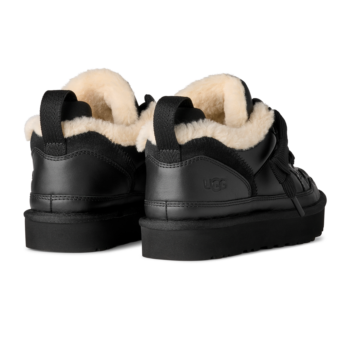 UGG® Lowmel (Women) - Black Leather Athletic - Casual - Lace Up - The Heel Shoe Fitters