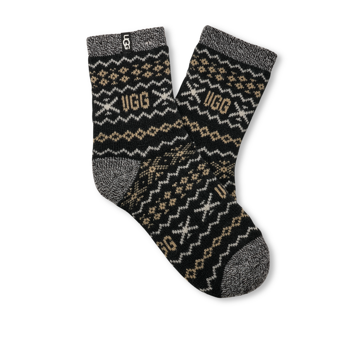 UGG® Cressida Cozy Quarter (Women) - Black Multi Uggisle Accessories - Socks - Lifestyle - The Heel Shoe Fitters