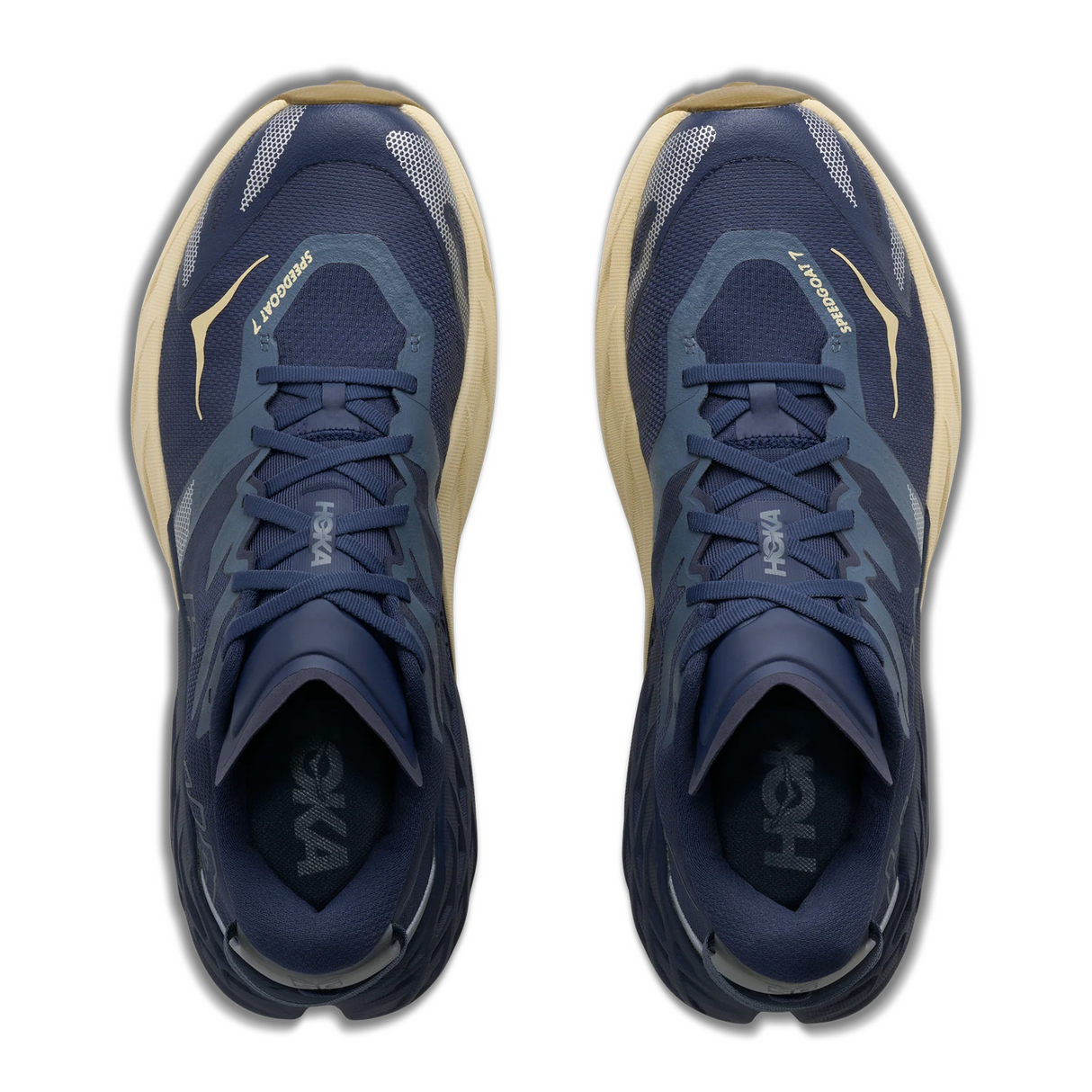 Hoka Speedgoat 7 Trail Running Shoe (Men) - Varsity Navy/Barley Flour