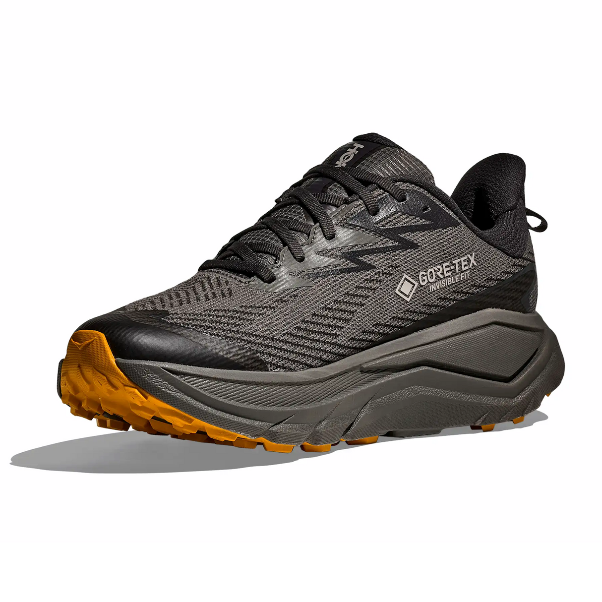 Hoka Challenger 8 GTX Trail Running Shoe (Men) - Asphalt Grey/Varsity Yellow