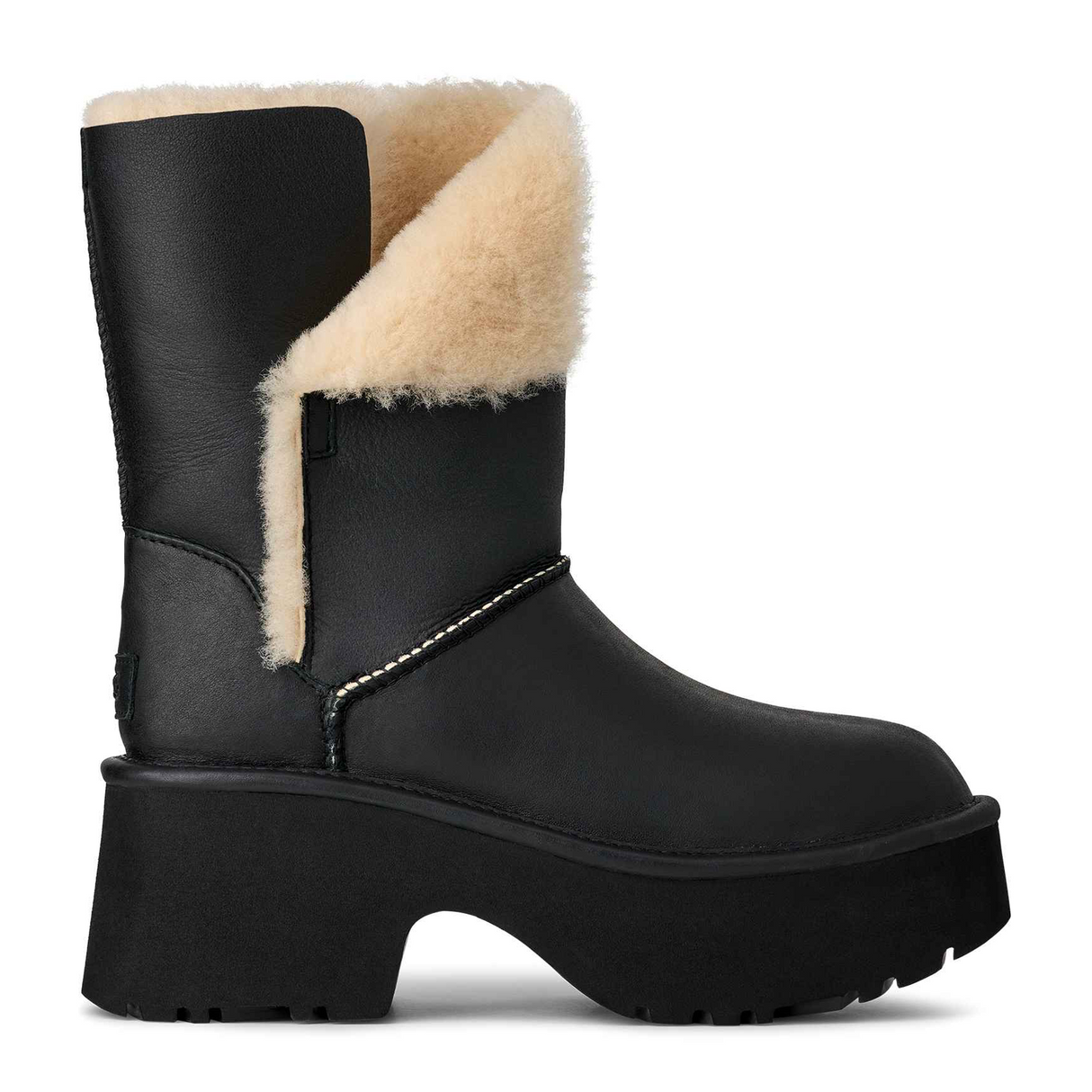 UGG® Esmee Boot (Women) - Black Leather Boots - Casual - Mid - The Heel Shoe Fitters