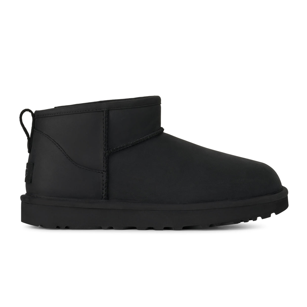 UGG® Classic Ultra Mini (Women) - Black Leather Boots - Casual - Low - The Heel Shoe Fitters