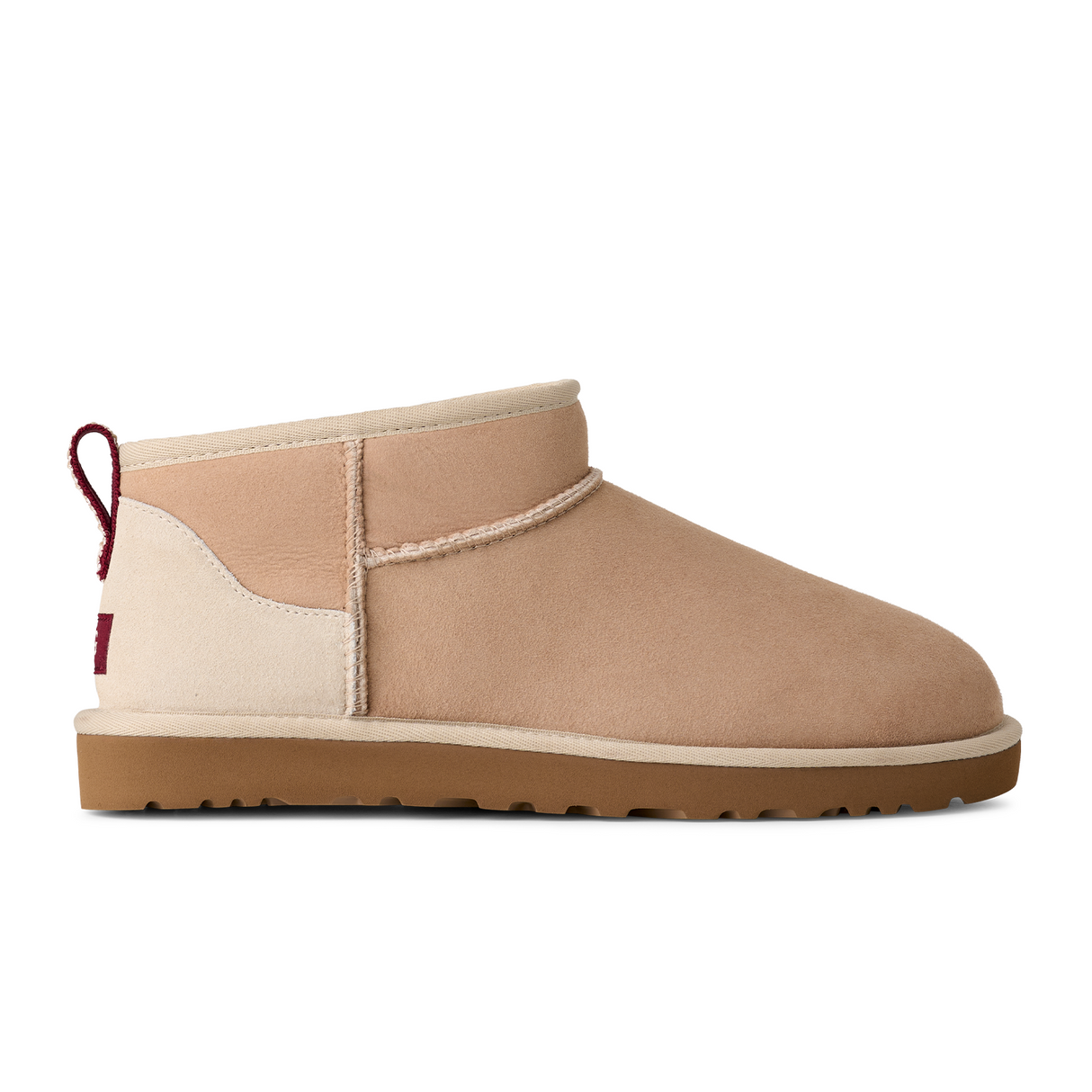 UGG® Classic Ultra Mini (Unisex) - Driftwood/Biking Red Boots - Casual - Low - The Heel Shoe Fitters