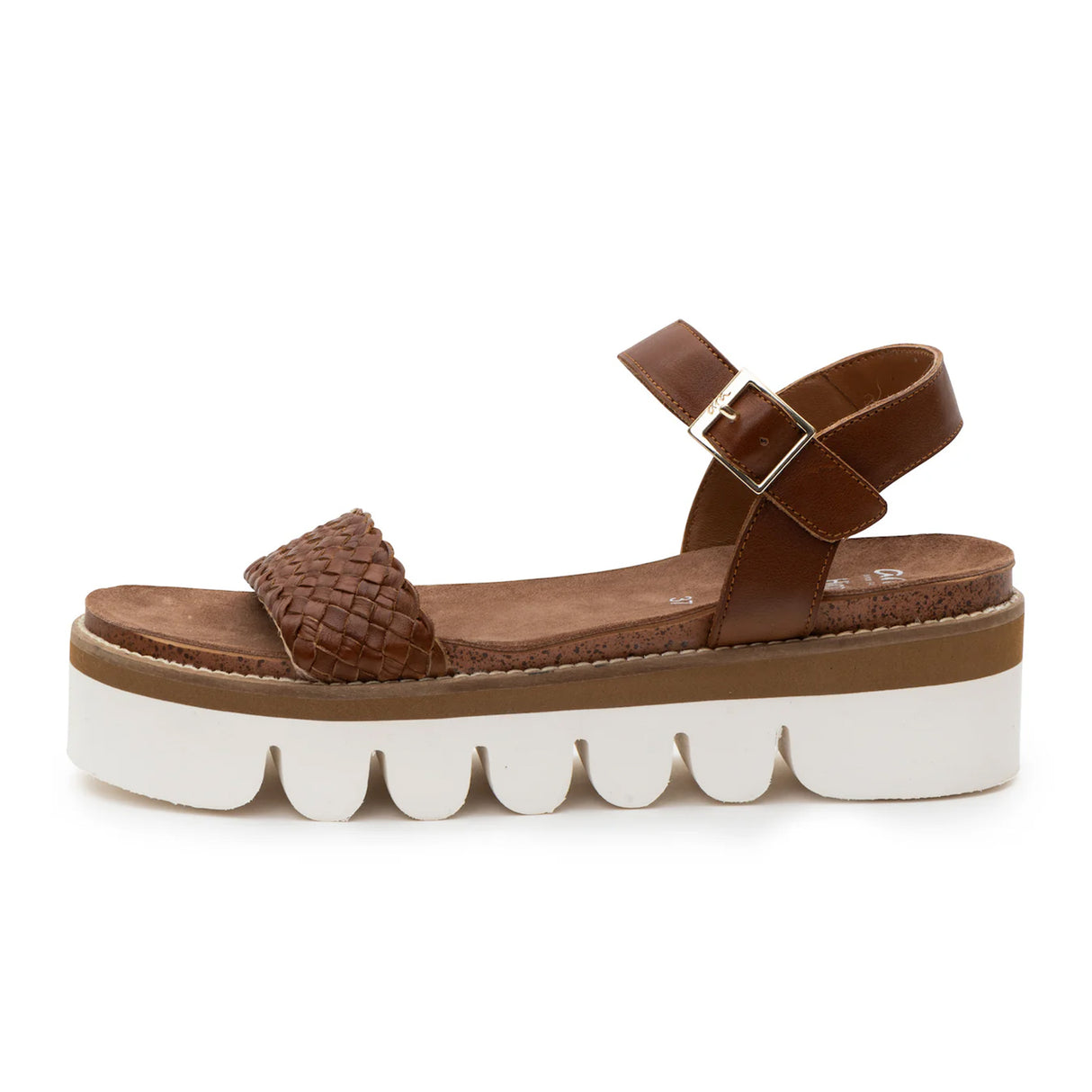 Ara Fresno Platform Sandal (Women) - Cognac Nappa Leather Sandal - Backstrap - The Heel Shoe Fitters