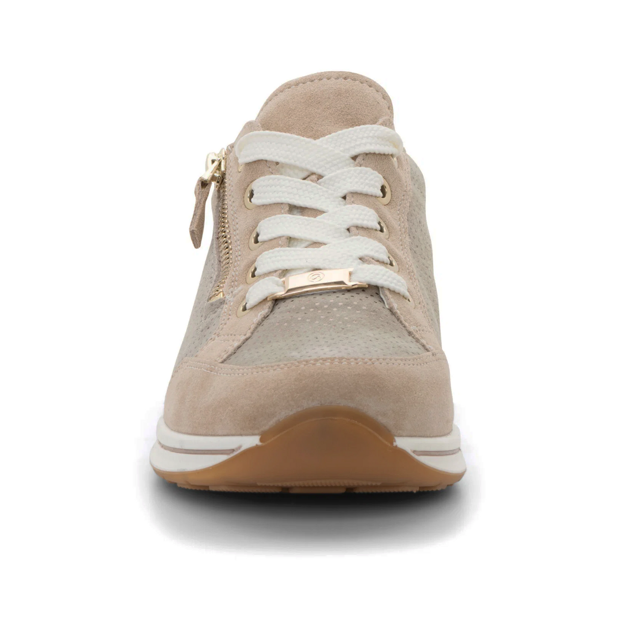 Ara Oleanna Sneaker (Women) - Sand/Platinum Suede Athletic - Casual - Lace Up - The Heel Shoe Fitters