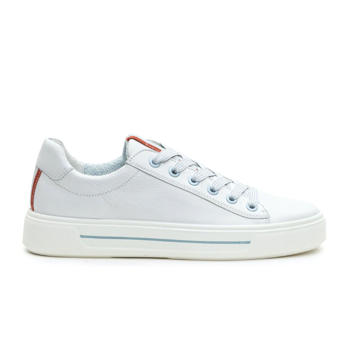 Ara Camden Sneaker (Women) - White Calf/Orange/Blue Athletic - Casual - Lace Up - The Heel Shoe Fitters