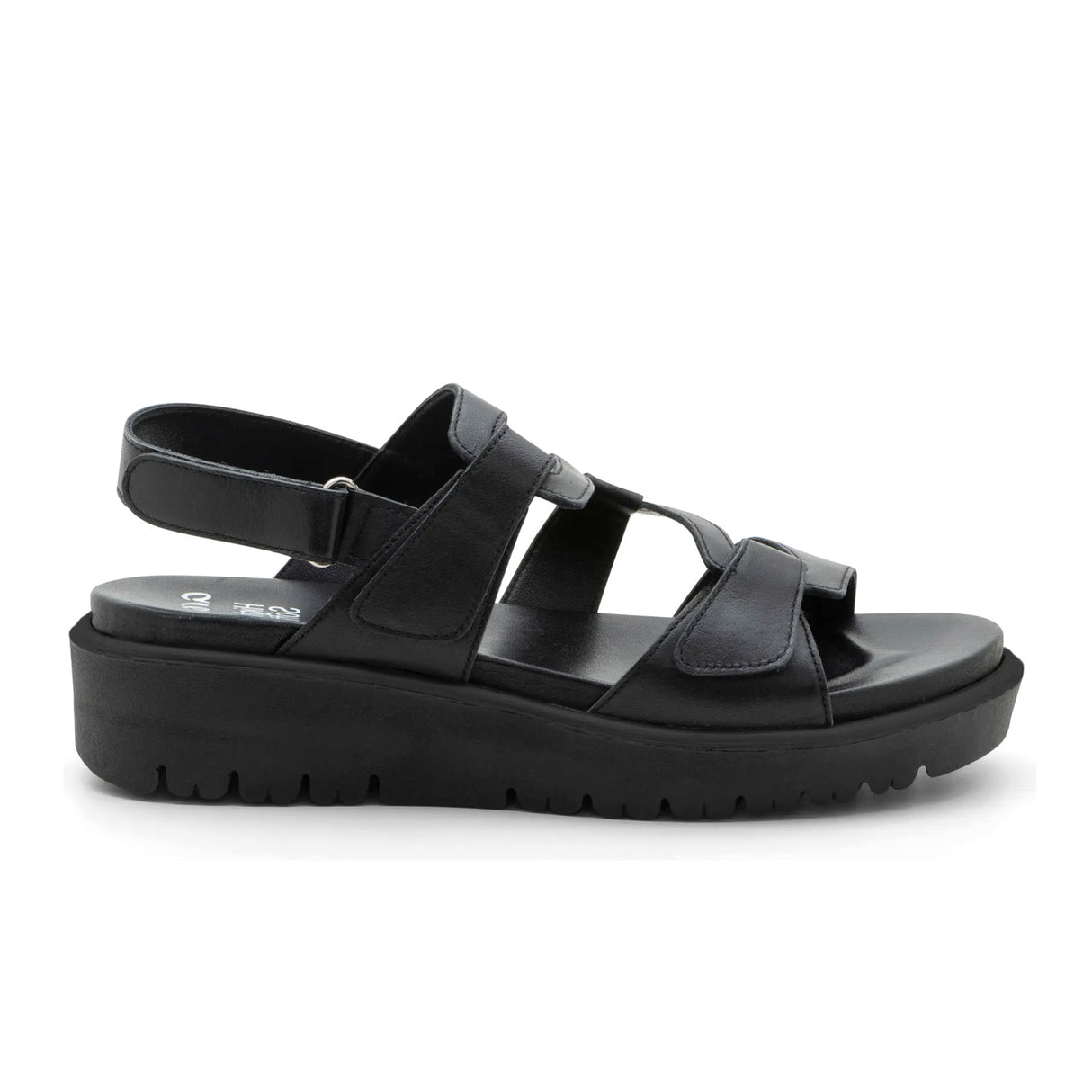Ara Bayview Wedge Sandal (Women) - Black Nappa Leather Sandal - Heel/Wedge - The Heel Shoe Fitters