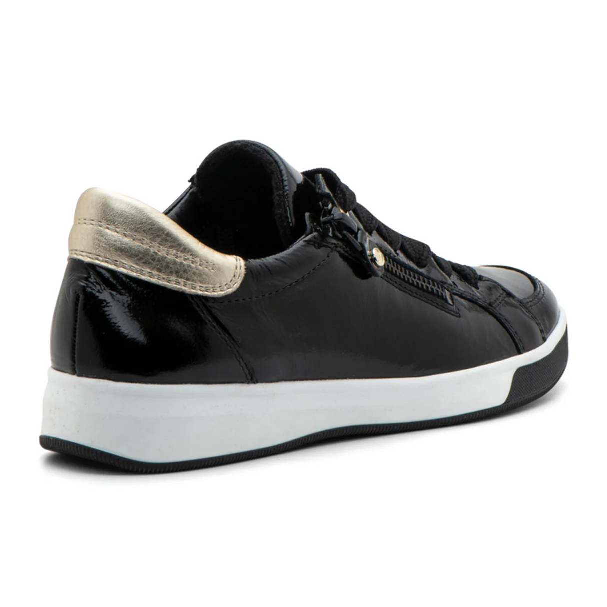 Ara Rei-Low Sneaker (Women) - Black Patent Athletic - Casual - Lace Up - The Heel Shoe Fitters